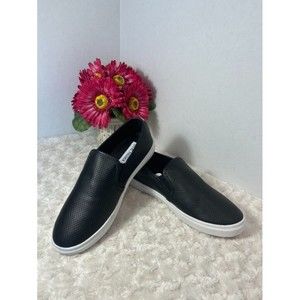 Steve Madden Evrest Black Perforated Slip On Slide Sneakers Size 8.5 (MSRP $78)